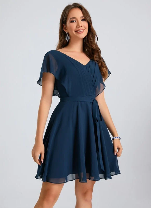 Robe De Bal Col V Marine – Image 6