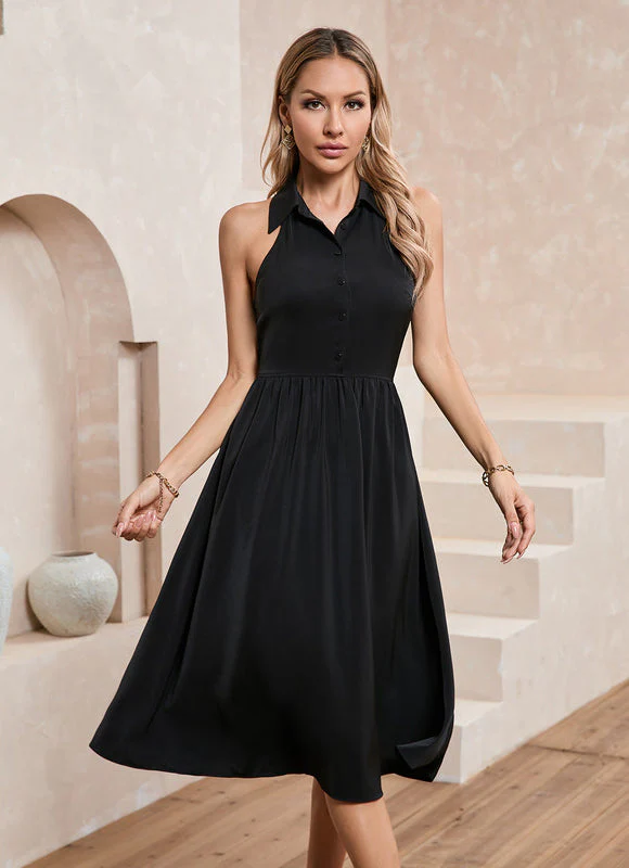 Robe Chemise Noire Satin – Image 8