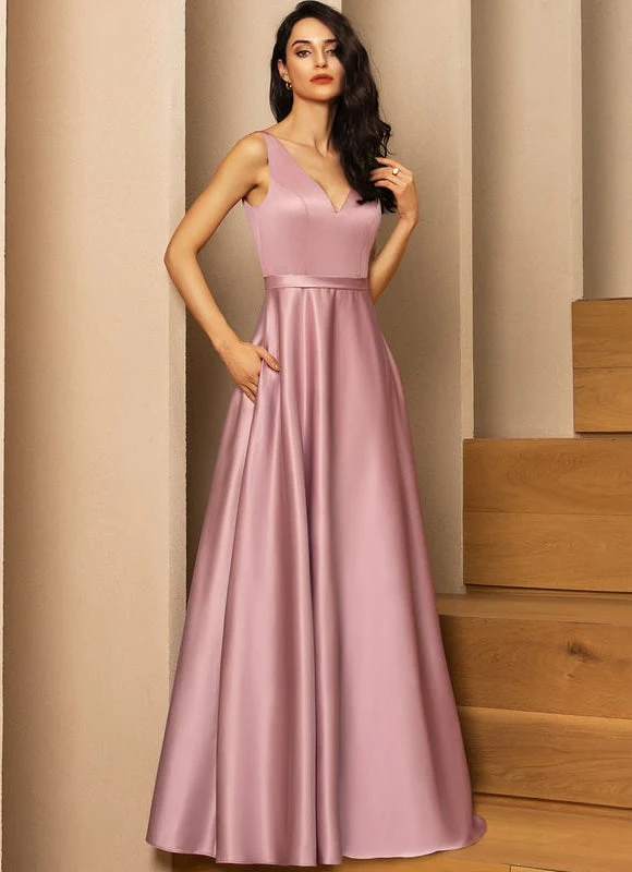 Robe Satinée Rose Poudré
