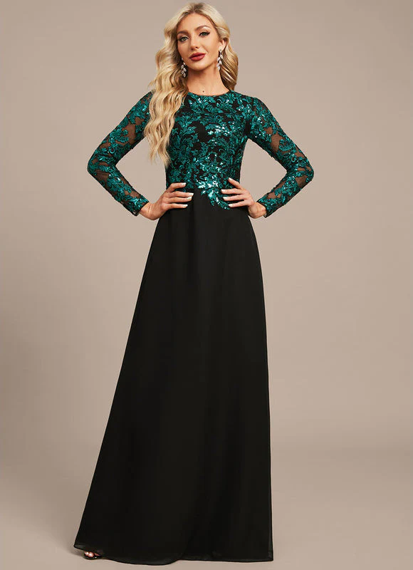 Robe Longue Chic À Manches Brodées – Image 2