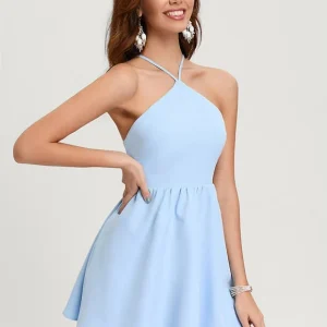 Robe De Bal Bleu Ciel Élégante