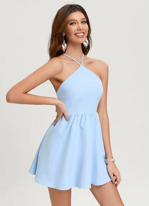 Robe De Bal Bleu Ciel Élégante – Image 2