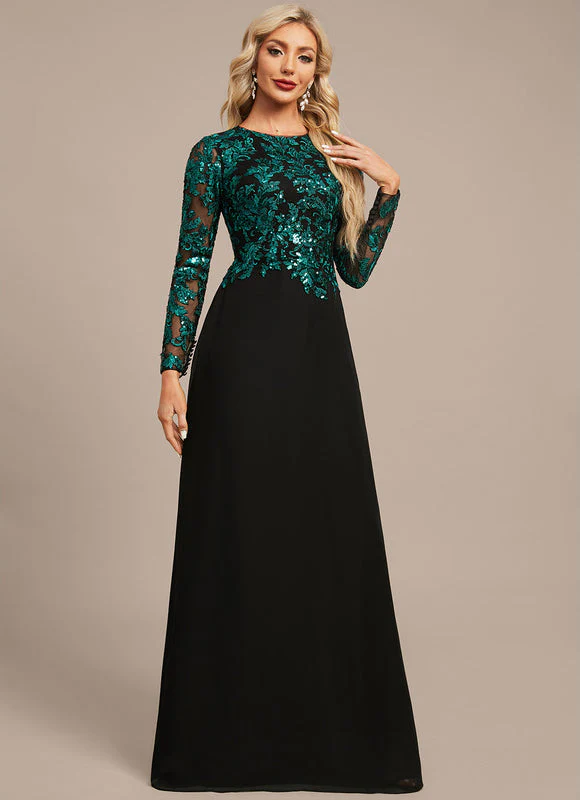 Robe Longue Chic À Manches Brodées – Image 7