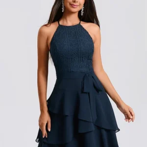 Robe De Bal À Volants Marine