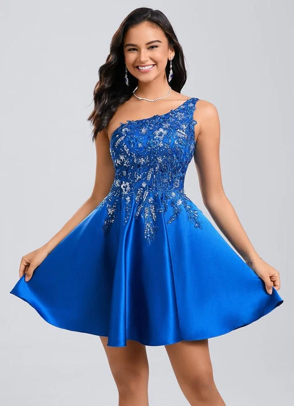 Robe De Bal Bleu Vif Ornée – Image 2