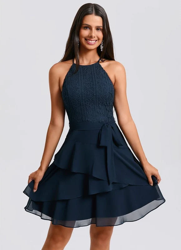 Robe De Bal À Volants Marine – Image 3