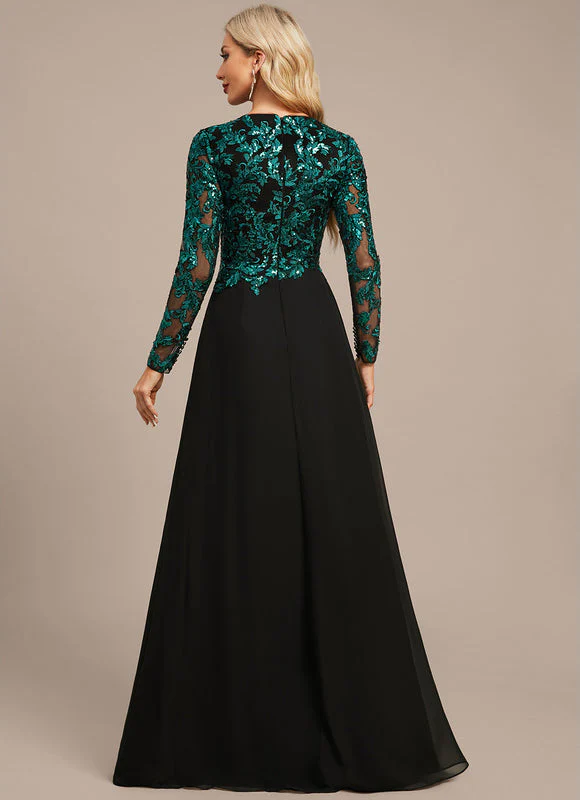 Robe Longue Chic À Manches Brodées – Image 8