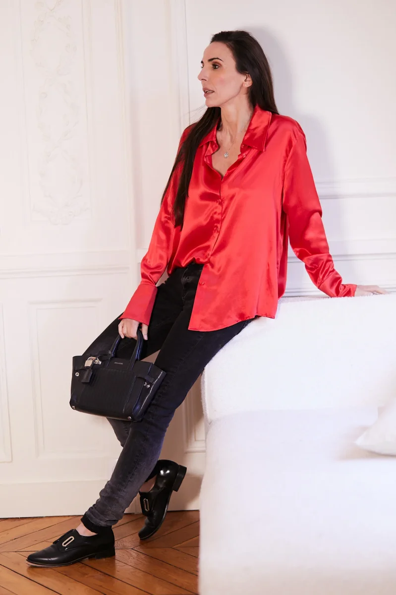 Chemise Léa oversize en Soie – Image 3