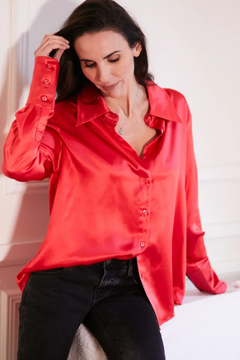 Chemise Léa oversize en Soie – Image 4