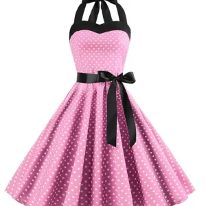Robe Rose Année 50