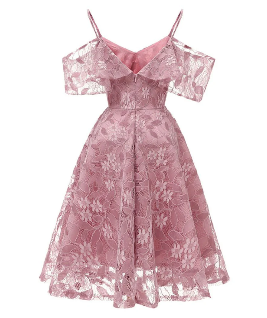 Robe Rose Année 50 Femme – Image 3