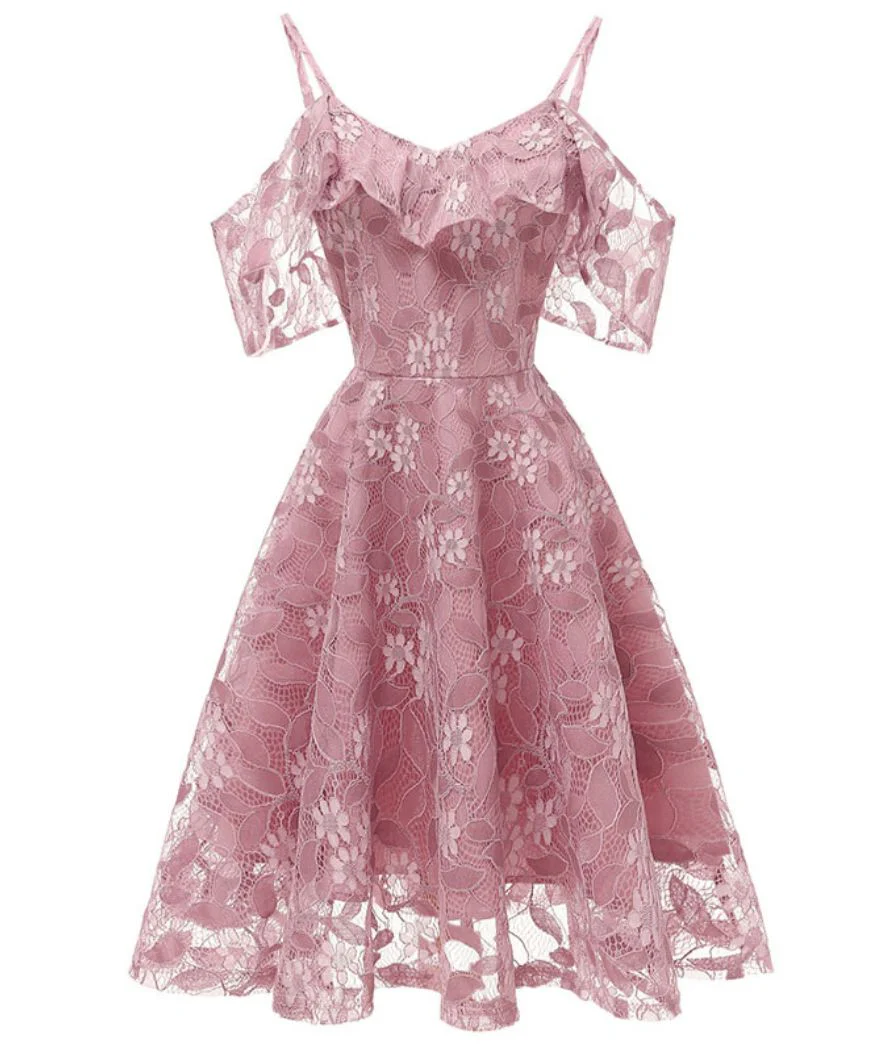 Robe Rose Année 50 Femme – Image 2