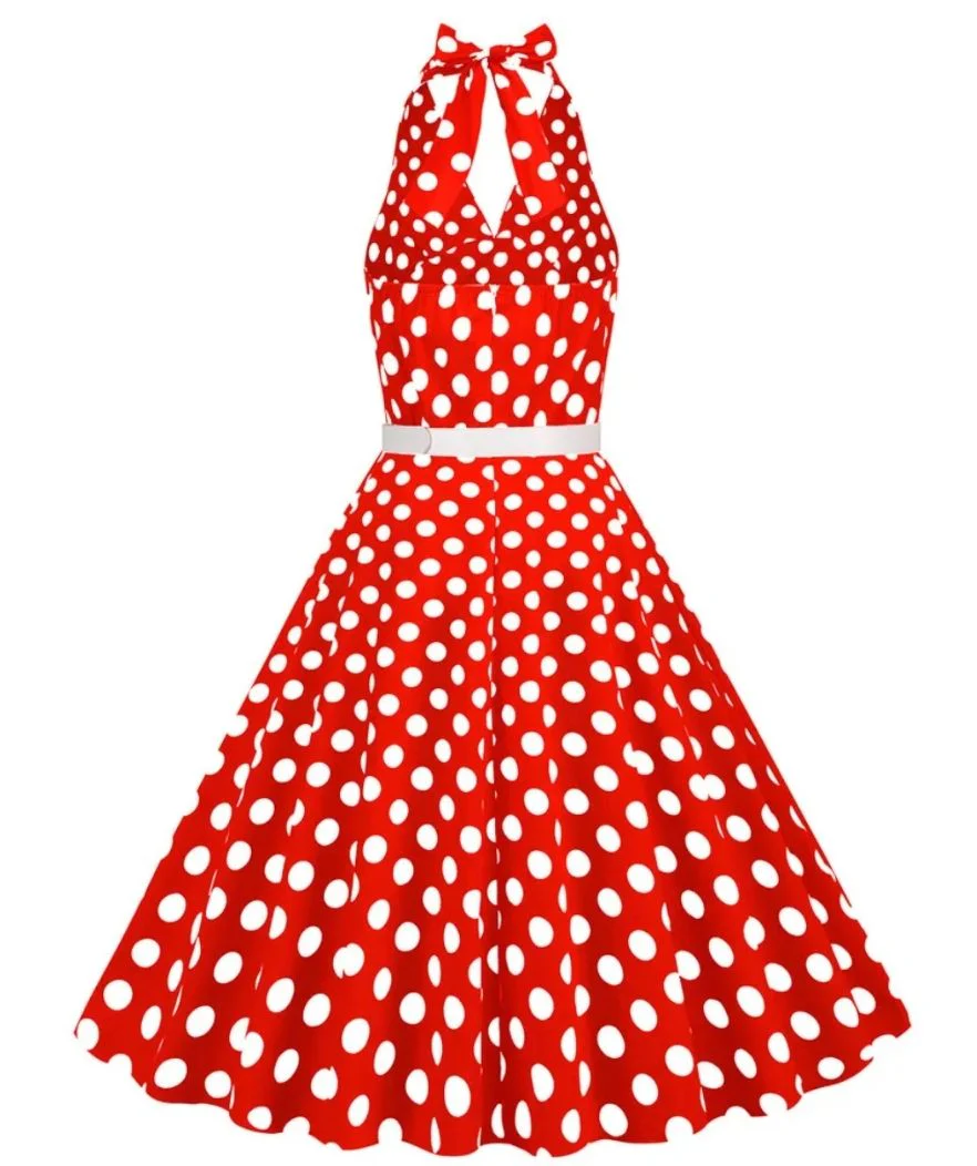 Robe Rouge Femme Année 50 – Image 3