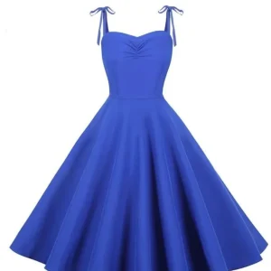 Robe Satin Bleu Année 60