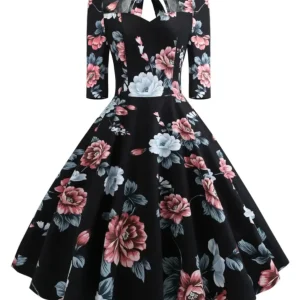 Robe Vintage Année 50 Manche Longue