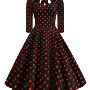 Robe Vintage Année 50 manches longues