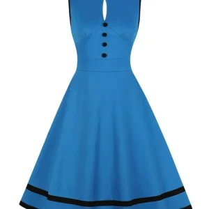 Robe Vintage Année 60 Chic Bleu