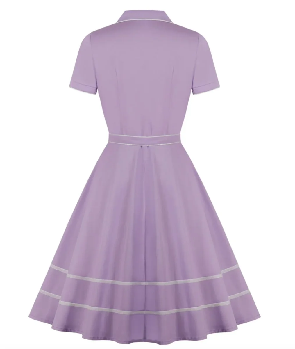 Robe Vintage Grande Taille Année 50 Boutons – Image 3