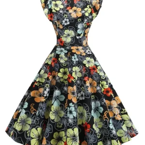 Robe Vintage Pin Up Imprimé Fleurs