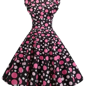 Robe Vintage Pin Up Pois Roses