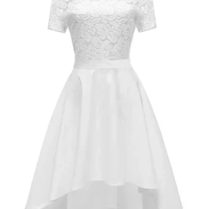 Robe Vintage Rockabilly Dentelle Blanc