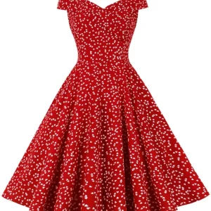Robe Vintage Rockabilly Rouge