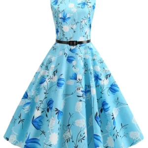 Robe Vintage Sans Manche Rockabilly