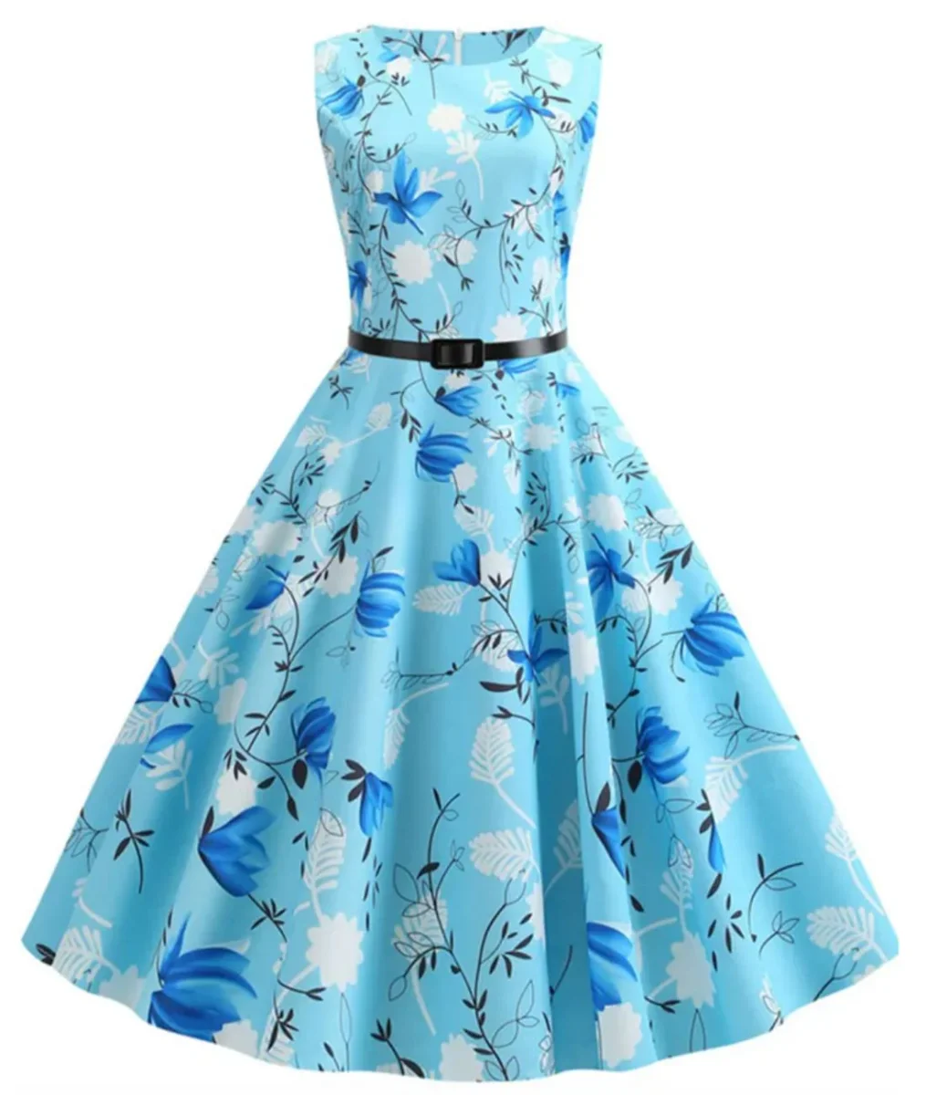 Robe Vintage Sans Manche Rockabilly