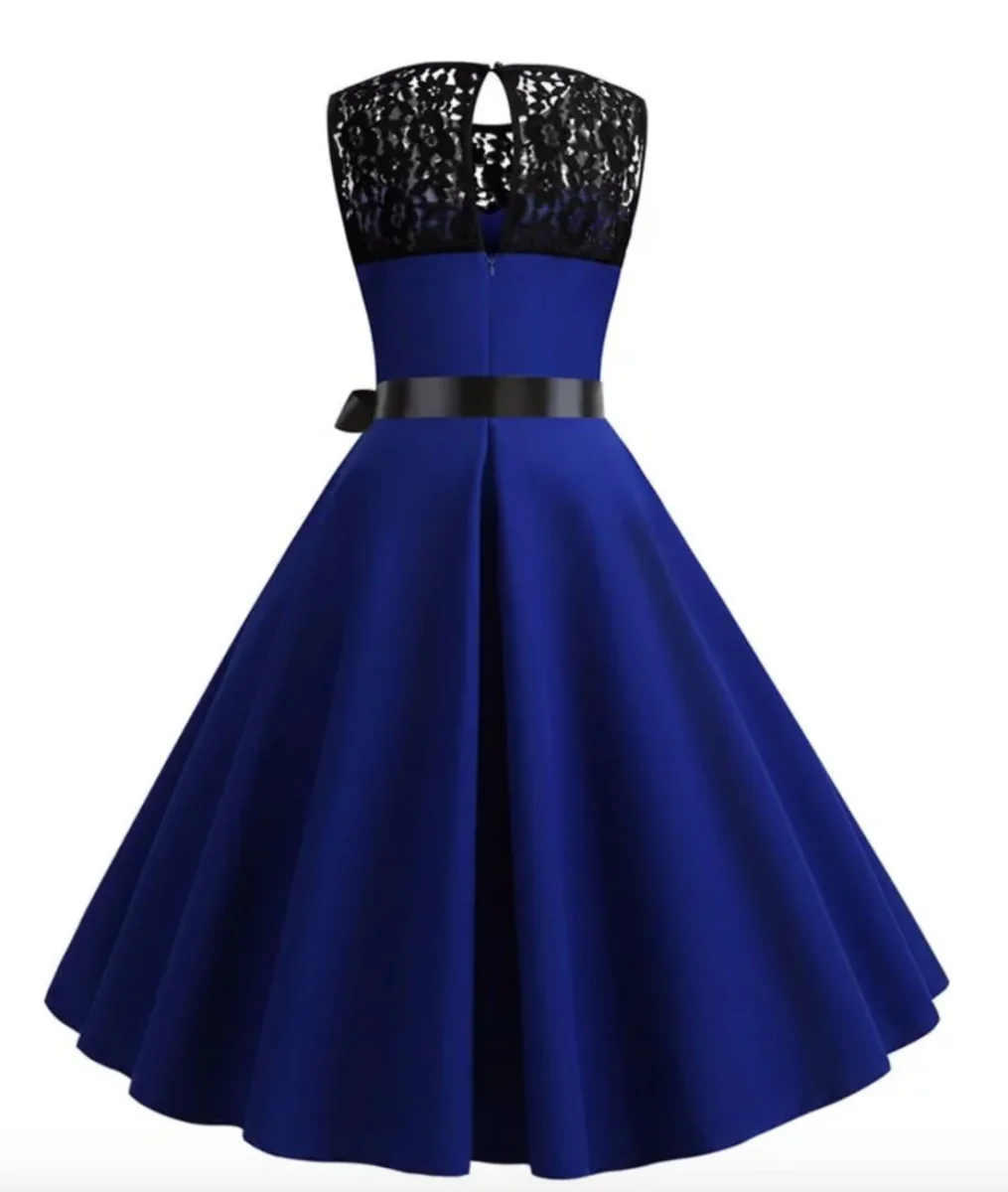 Robes Des Années 60 Bleu Marine – Image 3