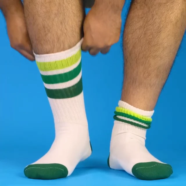 Greg retro gym socks à rayures vertes – Image 5
